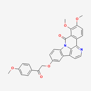 molecular formula C29H22N2O6 B10995110 10,11-Dimethoxy-5-[2-(4-methoxyphenyl)-2-oxoethoxy]-9H-isoquino[2,3,4-LM]beta-carbolin-9-one 