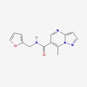 molecular formula C13H12N4O2 B10995123 N-(furan-2-ylmethyl)-7-methylpyrazolo[1,5-a]pyrimidine-6-carboxamide 