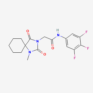 molecular formula C17H18F3N3O3 B10995131 2-(1-methyl-2,4-dioxo-1,3-diazaspiro[4.5]dec-3-yl)-N-(3,4,5-trifluorophenyl)acetamide 