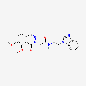 molecular formula C21H21N5O4 B10995167 N-[2-(1H-benzimidazol-1-yl)ethyl]-2-(7,8-dimethoxy-1-oxophthalazin-2(1H)-yl)acetamide 