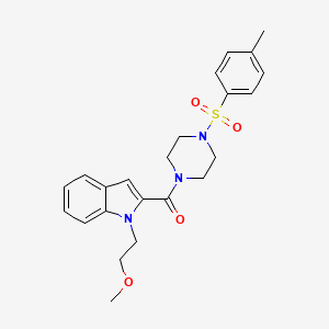 molecular formula C23H27N3O4S B10995200 [1-(2-methoxyethyl)-1H-indol-2-yl]{4-[(4-methylphenyl)sulfonyl]piperazino}methanone 