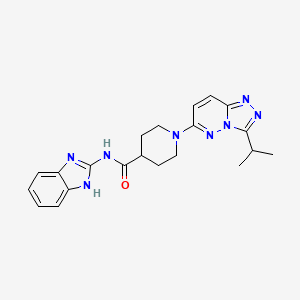 molecular formula C21H24N8O B10995213 N-(1H-benzimidazol-2-yl)-1-[3-(propan-2-yl)[1,2,4]triazolo[4,3-b]pyridazin-6-yl]piperidine-4-carboxamide 