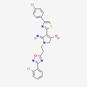 1-{2-[3-(2-chlorophenyl)-1,2,4-oxadiazol-5-yl]ethyl}-4-[4-(4-chlorophenyl)-1,3-thiazol-2-yl]-5-imino-2,5-dihydro-1H-pyrrol-3-ol