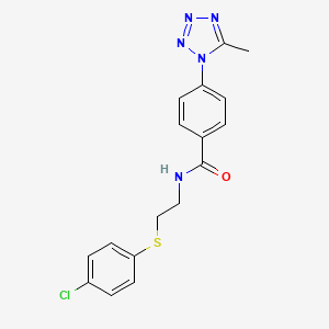 N-{2-[(4-chlorophenyl)sulfanyl]ethyl}-4-(5-methyl-1H-tetrazol-1-yl)benzamide