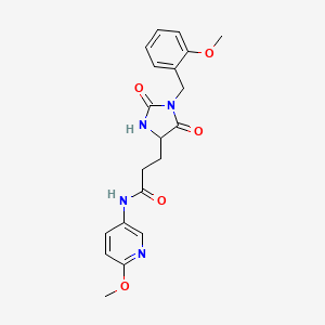 3-[1-(2-methoxybenzyl)-2,5-dioxoimidazolidin-4-yl]-N-(6-methoxypyridin-3-yl)propanamide