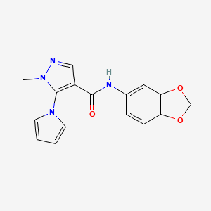 N-(1,3-benzodioxol-5-yl)-1-methyl-5-(1H-pyrrol-1-yl)-1H-pyrazole-4-carboxamide