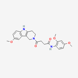 molecular formula C24H27N3O5 B10995287 N-(2,4-dimethoxyphenyl)-4-(8-methoxy-1,3,4,5-tetrahydro-2H-pyrido[4,3-b]indol-2-yl)-4-oxobutanamide 