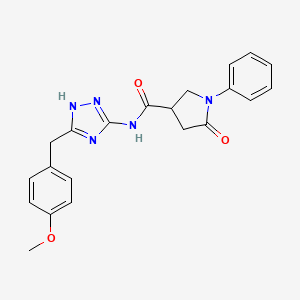 N-[3-(4-methoxybenzyl)-1H-1,2,4-triazol-5-yl]-5-oxo-1-phenylpyrrolidine-3-carboxamide