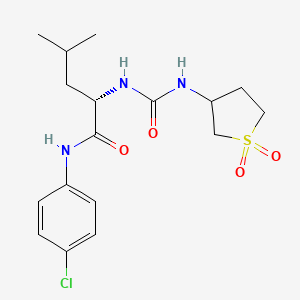 molecular formula C17H24ClN3O4S B10995347 N-(4-chlorophenyl)-N~2~-[(1,1-dioxidotetrahydrothiophen-3-yl)carbamoyl]-L-leucinamide 