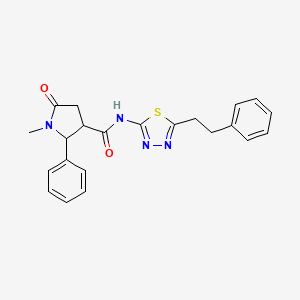 1-methyl-5-oxo-N-(5-phenethyl-1,3,4-thiadiazol-2-yl)-2-phenylpyrrolidine-3-carboxamide