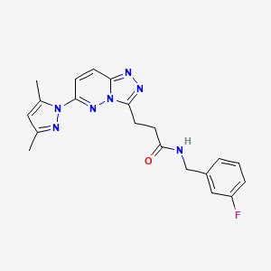 3-[6-(3,5-dimethyl-1H-pyrazol-1-yl)[1,2,4]triazolo[4,3-b]pyridazin-3-yl]-N-(3-fluorobenzyl)propanamide