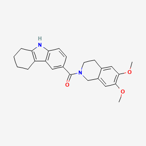 molecular formula C24H26N2O3 B10995414 (6,7-dimethoxy-3,4-dihydroisoquinolin-2(1H)-yl)(2,3,4,9-tetrahydro-1H-carbazol-6-yl)methanone 