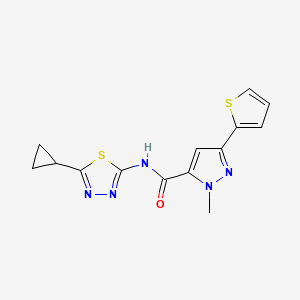 N-(5-cyclopropyl-1,3,4-thiadiazol-2-yl)-1-methyl-3-(thiophen-2-yl)-1H-pyrazole-5-carboxamide