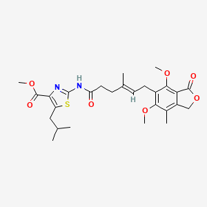 molecular formula C27H34N2O7S B10995425 methyl 2-{[(4E)-6-(4,6-dimethoxy-7-methyl-3-oxo-1,3-dihydro-2-benzofuran-5-yl)-4-methylhex-4-enoyl]amino}-5-(2-methylpropyl)-1,3-thiazole-4-carboxylate 