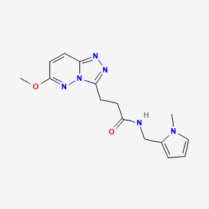 molecular formula C15H18N6O2 B10995426 3-(6-methoxy[1,2,4]triazolo[4,3-b]pyridazin-3-yl)-N-[(1-methyl-1H-pyrrol-2-yl)methyl]propanamide 