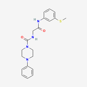 molecular formula C20H24N4O2S B10995437 N-(2-{[3-(methylsulfanyl)phenyl]amino}-2-oxoethyl)-4-phenylpiperazine-1-carboxamide 