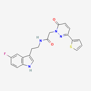 molecular formula C20H17FN4O2S B10995438 N-[2-(5-fluoro-1H-indol-3-yl)ethyl]-2-[6-oxo-3-(thiophen-2-yl)pyridazin-1(6H)-yl]acetamide 