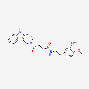 molecular formula C25H29N3O4 B10995443 N-[2-(3,4-dimethoxyphenyl)ethyl]-4-oxo-4-(1,3,4,5-tetrahydro-2H-pyrido[4,3-b]indol-2-yl)butanamide 