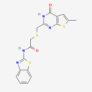 N-[(2Z)-1,3-benzothiazol-2(3H)-ylidene]-2-{[(4-hydroxy-6-methylthieno[2,3-d]pyrimidin-2-yl)methyl]sulfanyl}acetamide