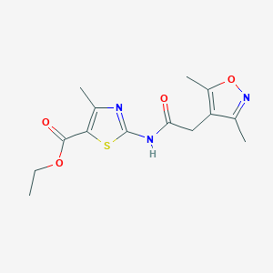 Ethyl 2-{[(3,5-dimethyl-1,2-oxazol-4-yl)acetyl]amino}-4-methyl-1,3-thiazole-5-carboxylate