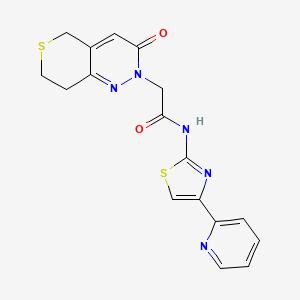 2-(3-oxo-3,5,7,8-tetrahydro-2H-thiopyrano[4,3-c]pyridazin-2-yl)-N-(4-(pyridin-2-yl)thiazol-2-yl)acetamide