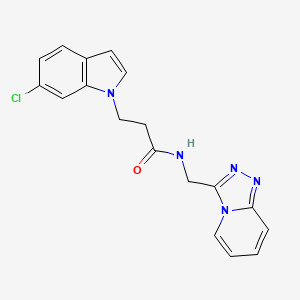 3-(6-chloro-1H-indol-1-yl)-N-([1,2,4]triazolo[4,3-a]pyridin-3-ylmethyl)propanamide