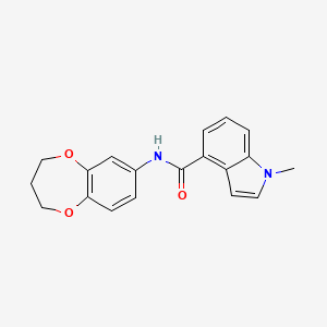 molecular formula C19H18N2O3 B10995511 N-(3,4-dihydro-2H-1,5-benzodioxepin-7-yl)-1-methyl-1H-indole-4-carboxamide 