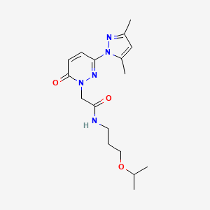 molecular formula C17H25N5O3 B10995527 2-[3-(3,5-dimethyl-1H-pyrazol-1-yl)-6-oxopyridazin-1(6H)-yl]-N-[3-(propan-2-yloxy)propyl]acetamide 