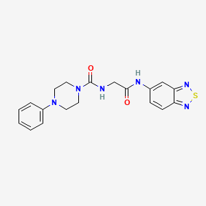 molecular formula C19H20N6O2S B10995528 N-[2-(2,1,3-benzothiadiazol-5-ylamino)-2-oxoethyl]-4-phenylpiperazine-1-carboxamide 