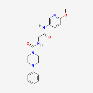 molecular formula C19H23N5O3 B10995536 N-{2-[(6-methoxypyridin-3-yl)amino]-2-oxoethyl}-4-phenylpiperazine-1-carboxamide 