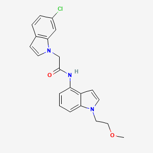 molecular formula C21H20ClN3O2 B10995541 2-(6-chloro-1H-indol-1-yl)-N-[1-(2-methoxyethyl)-1H-indol-4-yl]acetamide 