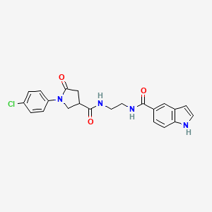 molecular formula C22H21ClN4O3 B10995547 N-[2-({[1-(4-chlorophenyl)-5-oxopyrrolidin-3-yl]carbonyl}amino)ethyl]-1H-indole-5-carboxamide 