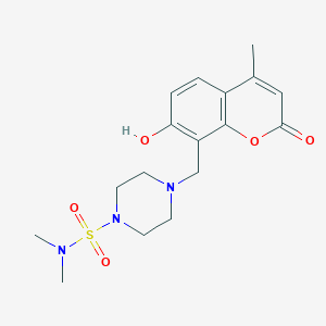 molecular formula C17H23N3O5S B10995561 4-((7-hydroxy-4-methyl-2-oxo-2H-chromen-8-yl)methyl)-N,N-dimethylpiperazine-1-sulfonamide 