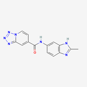 molecular formula C14H11N7O B10995613 N-(2-methyl-1H-benzimidazol-6-yl)tetrazolo[1,5-a]pyridine-7-carboxamide 