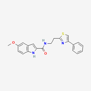 molecular formula C21H19N3O2S B10995619 5-methoxy-N-[2-(4-phenyl-1,3-thiazol-2-yl)ethyl]-1H-indole-2-carboxamide 