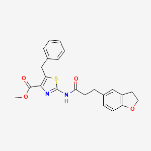 methyl (2E)-5-benzyl-2-{[3-(2,3-dihydro-1-benzofuran-5-yl)propanoyl]imino}-2,3-dihydro-1,3-thiazole-4-carboxylate