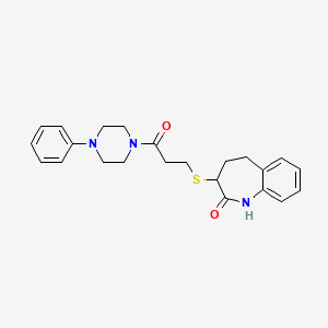 3-[(2-hydroxy-4,5-dihydro-3H-1-benzazepin-3-yl)sulfanyl]-1-(4-phenylpiperazin-1-yl)propan-1-one