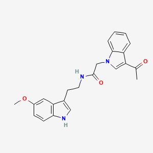 molecular formula C23H23N3O3 B10995661 2-(3-acetyl-1H-indol-1-yl)-N-[2-(5-methoxy-1H-indol-3-yl)ethyl]acetamide 