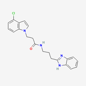 molecular formula C21H21ClN4O B10995680 N-[3-(1H-benzimidazol-2-yl)propyl]-3-(4-chloro-1H-indol-1-yl)propanamide 