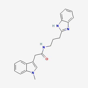 molecular formula C21H22N4O B10995708 N-[3-(1H-benzimidazol-2-yl)propyl]-2-(1-methyl-1H-indol-3-yl)acetamide 