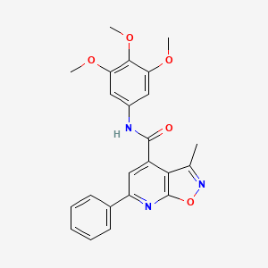 molecular formula C23H21N3O5 B10995712 3-methyl-6-phenyl-N-(3,4,5-trimethoxyphenyl)[1,2]oxazolo[5,4-b]pyridine-4-carboxamide 