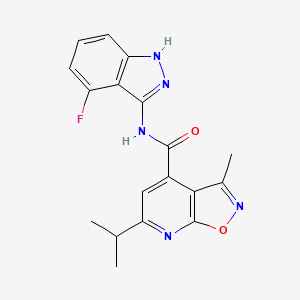 N-(4-fluoro-2H-indazol-3-yl)-3-methyl-6-(propan-2-yl)[1,2]oxazolo[5,4-b]pyridine-4-carboxamide