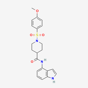 molecular formula C21H23N3O4S B10995717 N-(1H-indol-4-yl)-1-[(4-methoxyphenyl)sulfonyl]piperidine-4-carboxamide 