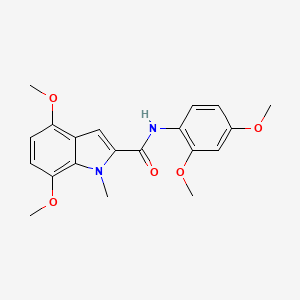 molecular formula C20H22N2O5 B10995724 N-(2,4-dimethoxyphenyl)-4,7-dimethoxy-1-methyl-1H-indole-2-carboxamide 