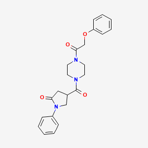 molecular formula C23H25N3O4 B10995730 4-{[4-(Phenoxyacetyl)piperazin-1-yl]carbonyl}-1-phenylpyrrolidin-2-one 