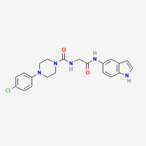 molecular formula C21H22ClN5O2 B10995774 4-(4-chlorophenyl)-N-[2-(1H-indol-5-ylamino)-2-oxoethyl]piperazine-1-carboxamide 