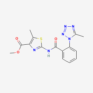 molecular formula C15H14N6O3S B10995790 methyl 5-methyl-2-({[2-(5-methyl-1H-tetrazol-1-yl)phenyl]carbonyl}amino)-1,3-thiazole-4-carboxylate 