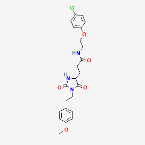 N-[2-(4-chlorophenoxy)ethyl]-3-{1-[2-(4-methoxyphenyl)ethyl]-2,5-dioxoimidazolidin-4-yl}propanamide