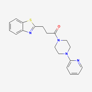 molecular formula C19H20N4OS B10995804 3-(1,3-Benzothiazol-2-yl)-1-[4-(pyridin-2-yl)piperazin-1-yl]propan-1-one 