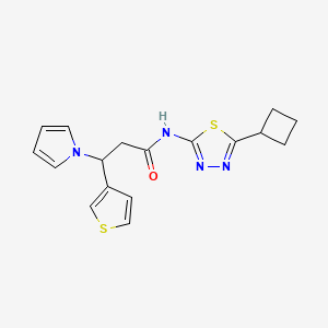 N-(5-cyclobutyl-1,3,4-thiadiazol-2-yl)-3-(1H-pyrrol-1-yl)-3-(thiophen-3-yl)propanamide